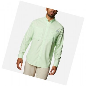 Columbia PFG Crystal Springs Long Sleeve Gömlek Erkek Yeşil | 49718-LQTC