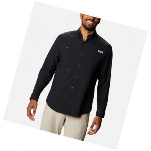 Columbia PFG Crystal Springs Long Sleeve Gömlek Erkek Siyah | 45619-XAHG