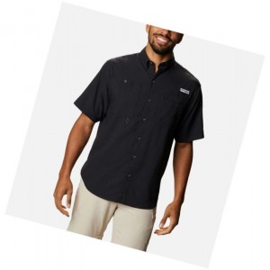Columbia PFG Crystal Springs Short Sleeve Gömlek Erkek Siyah | 60915-URSZ