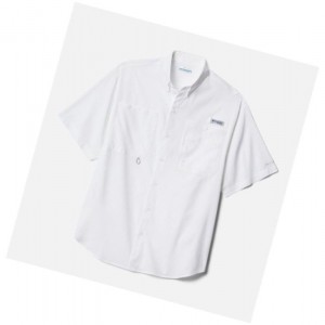 Columbia PFG Crystal Springs Short Sleeve Gömlek Erkek Beyaz | 94530-NBLC