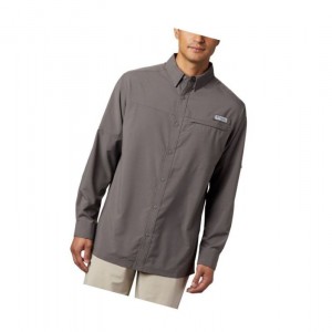 Columbia PFG Grander Marlin Woven Long Sleeve Gömlek Erkek Gri | 20614-BUHD