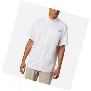 Columbia PFG Grander Marlin Woven Short Sleeve Gömlek Erkek Beyaz | 48651-XGJE
