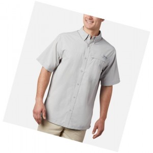 Columbia PFG Grander Marlin Woven Short Sleeve Gömlek Erkek Gri | 43806-NGBY