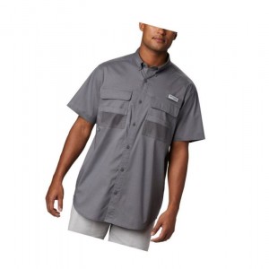 Columbia PFG Half Moon Short Sleeve Gömlek Erkek Gri | 81326-WXLQ