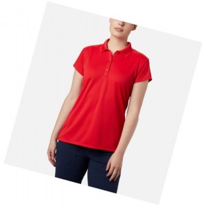 Columbia PFG Innisfree Short Sleeve Polo Gömlek Kadın Kırmızı | 82540-VFZT