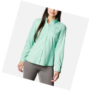 Columbia PFG Lo Drag Long Sleeve Gömlek Kadın Yeşil | 68952-HXJG