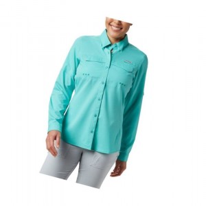 Columbia PFG Lo Drag Long Sleeve Gömlek Kadın Mavi | 86730-QUCA