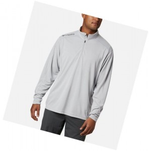 Columbia PFG Low Drag 1/4 Zip Top Sweatshirt Erkek Gri | 10945-TNZQ
