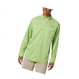 Columbia PFG Low Drag Offshore Long Sleeve Gömlek Erkek Açık Yeşil | 71302-XNZB