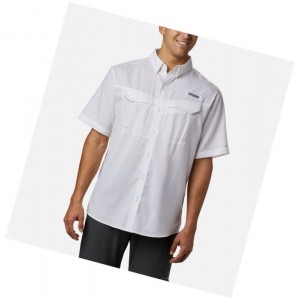 Columbia PFG Low Drag Offshore Short Sleeve Big Gömlek Erkek Beyaz | 57463-YJEN
