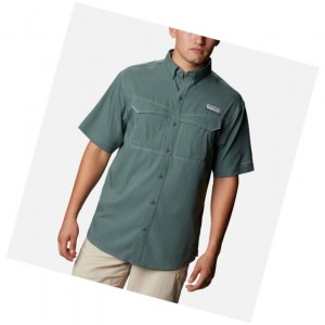 Columbia PFG Low Drag Offshore Short Sleeve Gömlek Erkek Yeşil | 34619-HRXW