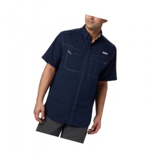 Columbia PFG Low Drag Offshore Short Sleeve Gömlek Erkek Lacivert | 34058-BDJF
