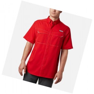 Columbia PFG Low Drag Offshore Short Sleeve Tall Gömlek Erkek Kırmızı | 17342-UNMC