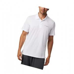 Columbia PFG Skiff Cast Polo Gömlek Erkek Beyaz | 41823-NTHV