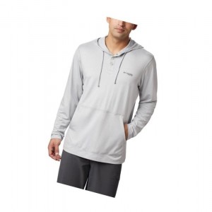 Columbia PFG Slack Tide Henley Kapşonlu Erkek Gri | 25870-VOLZ