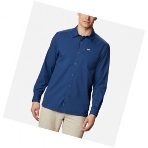 Columbia PFG Slack Tide Long Sleeve Gömlek Erkek Koyu Gri | 01452-FGCB