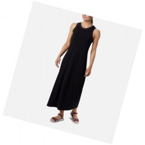 Columbia PFG Slack Water Knit Maxi Elbise Kadın Siyah | 86105-AZNE
