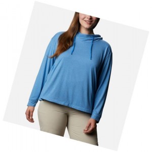 Columbia PFG Slack Water Knit Plus Size Kapşonlu Kadın Mavi Mavi | 56728-XYVS