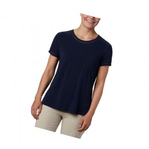 Columbia PFG Slack Water Knit Pocket Tişört Kadın Lacivert | 21395-TUEA