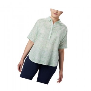 Columbia PFG Sun Drifter 3/4 Sleeve Tunic Plus Size Gömlek Kadın Nane | 70193-IHAU