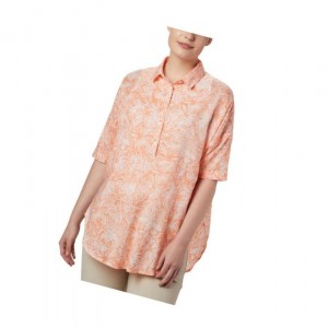 Columbia PFG Sun Drifter 3/4 Sleeve Tunic Gömlek Kadın Pembe | 63209-XLBJ