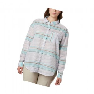 Columbia PFG Sun Drifter II Long Sleeve Plus Size Gömlek Kadın Renkli | 45807-GLTH