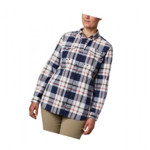Columbia PFG Super Bahama Long Sleeve Gömlek Kadın Lacivert | 40631-YSLT