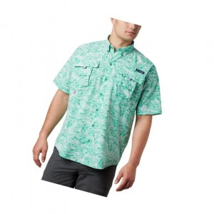 Columbia PFG Super Bahama Short Sleeve Gömlek Erkek Açık Yeşil | 27695-ZMAH