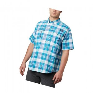 Columbia PFG Super Bahama Short Sleeve Gömlek Erkek Açık Turkuaz Renkli | 91782-EQCY