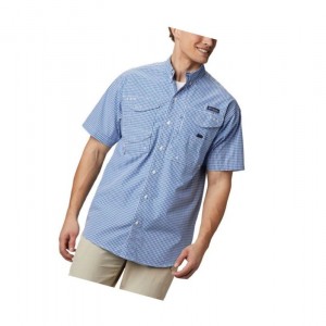 Columbia PFG Super Bonehead Classic Short Sleeve Gömlek Erkek Mavi | 82067-GHXR