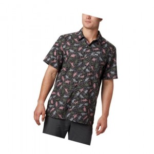 Columbia PFG Super Slack Tide Camp Tall Gömlek Erkek Siyah | 18520-PBDU
