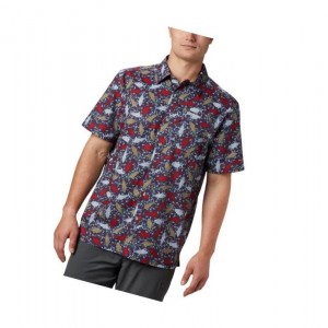 Columbia PFG Super Slack Tide Camp Tall Gömlek Erkek Koyu Gri | 01483-ILEM