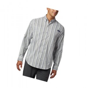 Columbia PFG Super Tamiami Long Sleeve Gömlek Erkek Gri | 69415-EIZA