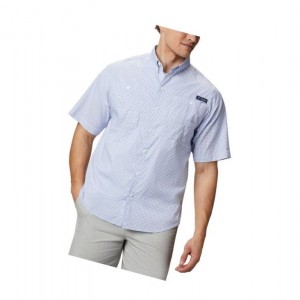 Columbia PFG Super Tamiami Short Sleeve Gömlek Erkek Mavi | 40269-LVOF