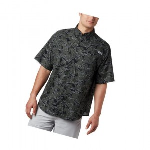 Columbia PFG Super Tamiami Short Sleeve Gömlek Erkek Siyah | 28915-WDCA