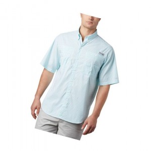 Columbia PFG Super Tamiami Short Sleeve Gömlek Erkek Açık Turkuaz | 85126-FQUM