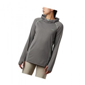 Columbia PFG Tamiami Heather Knit Kapşonlu Kadın Gri Nane | 47068-KSFJ