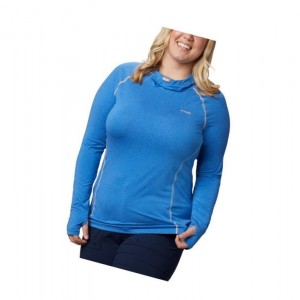 Columbia PFG Tamiami Heather Knit Kapşonlu Kadın Mavi Açık Mercan | 46129-HUYZ