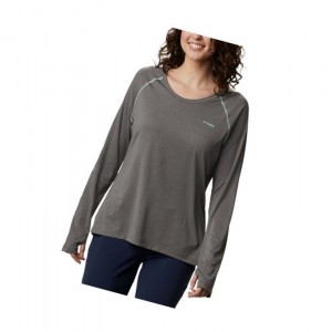 Columbia PFG Tamiami Heather Knit Long Sleeve Sweatshirt Kadın Gri Nane | 95204-SMCB