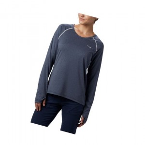 Columbia PFG Tamiami Heather Knit Long Sleeve Sweatshirt Kadın Lacivert Beyaz | 15268-DJTR