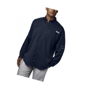 Columbia PFG Tamiami II Long Sleeve Big Gömlek Erkek Lacivert | 74183-QLJI