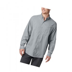 Columbia PFG Tamiami II Long Sleeve Big Gömlek Erkek Gri | 67931-COKF