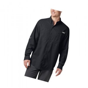 Columbia PFG Tamiami II Long Sleeve Big Gömlek Erkek Siyah | 46892-KEYO