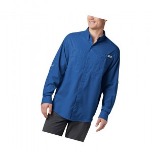 Columbia PFG Tamiami II Long Sleeve Big Gömlek Erkek Mavi | 93427-UNRA