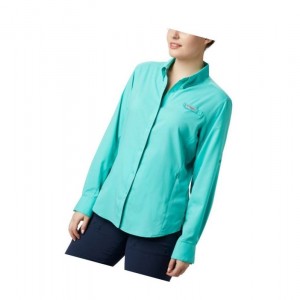 Columbia PFG Tamiami II Long Sleeve Gömlek Kadın Mavi | 75924-JNAQ