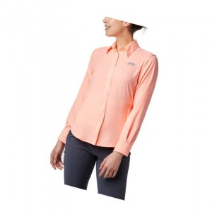 Columbia PFG Tamiami II Long Sleeve Gömlek Kadın Pembe | 62571-MOQC