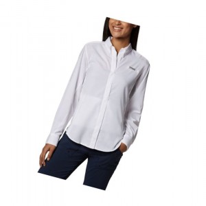 Columbia PFG Tamiami II Long Sleeve Gömlek Kadın Beyaz | 25647-GPVE