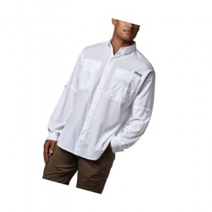 Columbia PFG Tamiami II Long Sleeve Gömlek Erkek Beyaz | 06579-QMHA