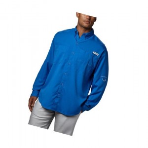 Columbia PFG Tamiami II Long Sleeve Gömlek Erkek Mavi | 06184-QATW