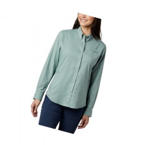 Columbia PFG Tamiami II Long Sleeve Gömlek Kadın Açık Yeşil | 01735-SWFB